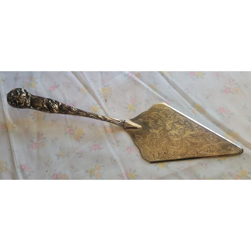 Cake Server, Silver Cake Server, Silverplated, Rose Cake Server